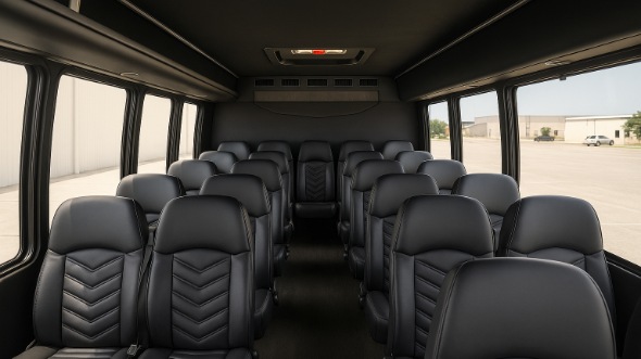 Interior of Charter Bus Company Gulfport's 20 Passenger Mini bus in Gulfport