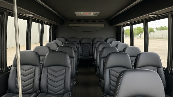 Interior of Charter Bus Company Gulfport's 25 Passenger Mini bus in Gulfport
