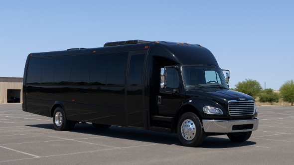 Exterior of Charter Bus Company Montgomery's 25 Passenger Mini bus in Montgomery